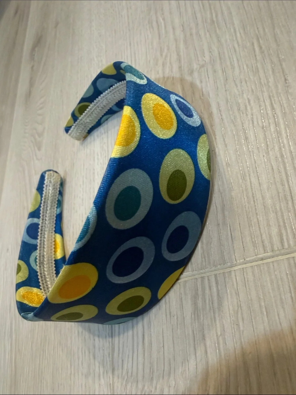 Kids Blue Polka Dot Padded Headband